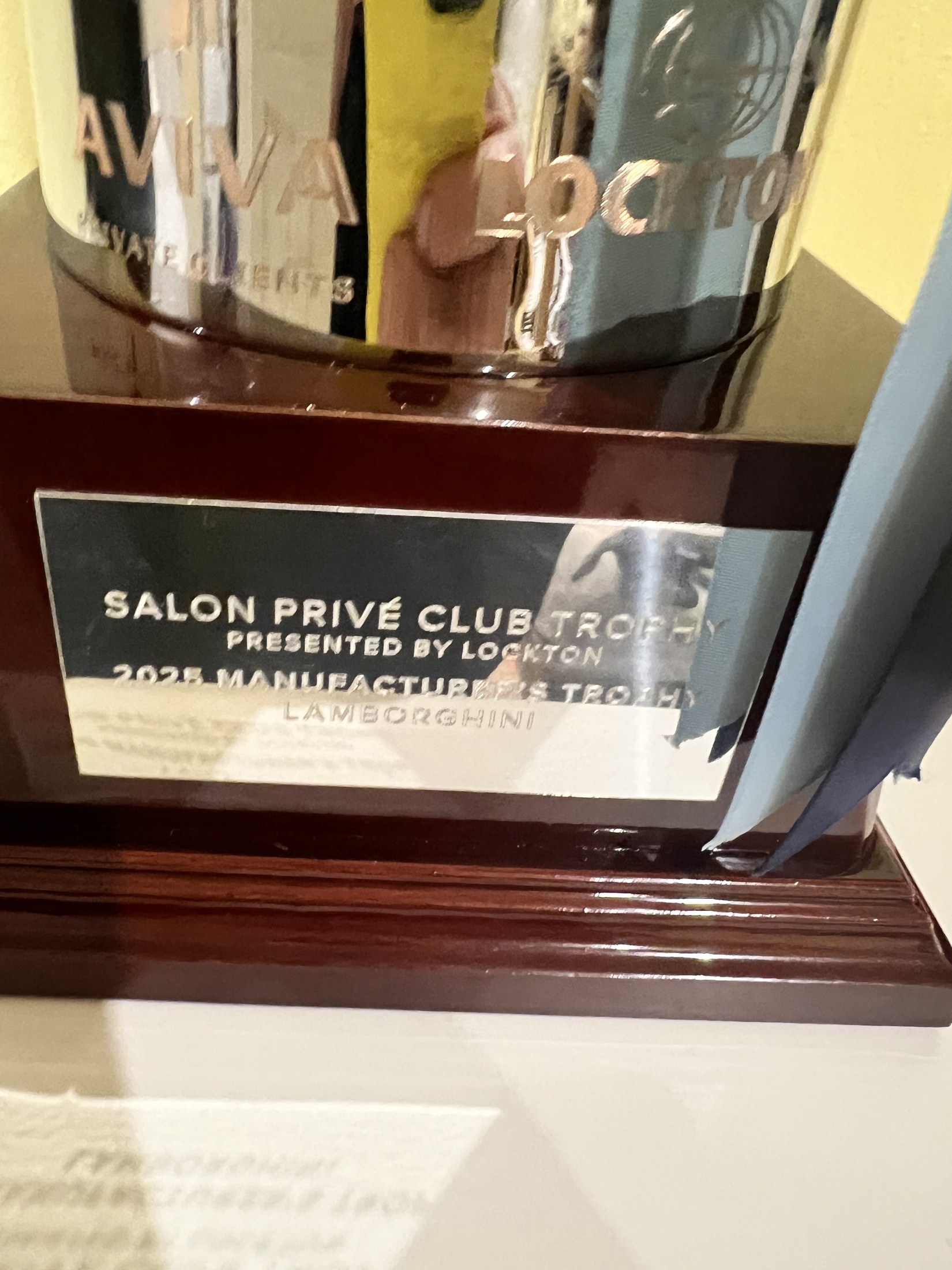 Salon Privé award plaque
